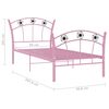 vidaXL Bedframe met voetbaldesign metaal roze 90x200 cm