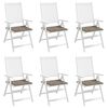 vidaXL Tuinstoelkussens 6 st 40x40x4 cm oxford stof taupe