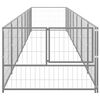 vidaXL Hondenkennel 7 m&sup2; staal zilverkleurig