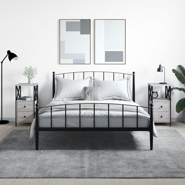 vidaXL Nachtkastjes 2 st 34x35,5x70 cm bewerkt hout grijs sonoma eiken