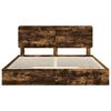 vidaXL Opslag bed met lade Gerookt eiken 180 x 200 cm Bewerkt hout