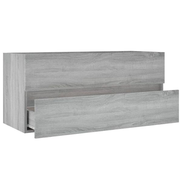 vidaXL Wastafelkast 100x38,5x45 cm bewerkt hout grijs sonoma eiken