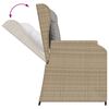 vidaXL 3-delige Loungeset met kussens poly rattan beige