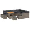 vidaXL Tuinbankenset met kussen 12 pcs Grijs poly rattan