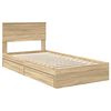 vidaXL Opslag bed met lade Sonoma Eiken 100 x 200 cm Bewerkt hout