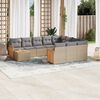 vidaXL 11-delige Tuinset met kussens poly rattan beige