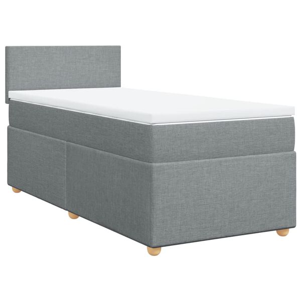 vidaXL Boxspring met matras stof lichtgrijs 90x190 cm