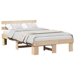 vidaXL Bedframe met hoofdeinde Naturel 120 x 200 cm Massief grenenhout