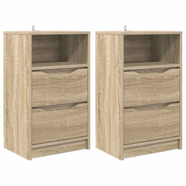 vidaXL Nachtkastjes 2 pcs Sonoma Eiken 40 x 30 x 467 cm Bewerkt hout