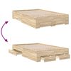 vidaXL Bedframe met lade met opslag Bruin 120 x 190 cm Bewerkt hout