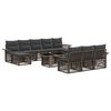 vidaXL Tuinbankenset 11 st Grijs en Donkergrijs poly rattan