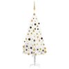 vidaXL Kunstkerstboom met verlichting en kerstballen 150 cm PVC wit