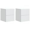vidaXL Wandbeugel Bedkast 2 st Wit 33 x 34,5 x 40 cm Bewerkt hout