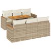 vidaXL 7-delige Loungeset met kussens poly rattan acacia beige