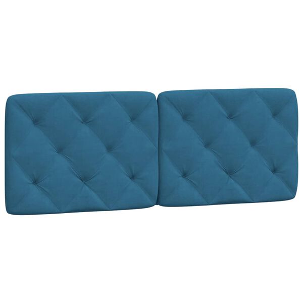 vidaXL Hoofdbordkussen 140 cm fluweel blauw