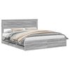 vidaXL Bedframe met lade Grijs Sonoma 200 x 200 cm Ingenieurshout