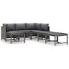 vidaXL 7-delige Loungeset met kussens poly rattan grijs