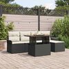 vidaXL Tuin Sofa Set met opslag 6 pcs Zwart Poly riet