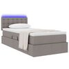 vidaXL Opbergbed met LED met matras met LED Taupe 90 x 200 cm Stof