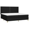 vidaXL Boxspring met matras en LED stof zwart 200x200 cm