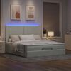 vidaXL Ottoman bed met matrassen en LED's 180x200cm fluweel lichtgrijs