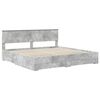 vidaXL Bedframe met hoofdeinde Beton Grijs 200 x 200 cm Bewerkt hout