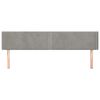 vidaXL Hoofdbord met randen 203x16x78/88 cm fluweel lichtgrijs