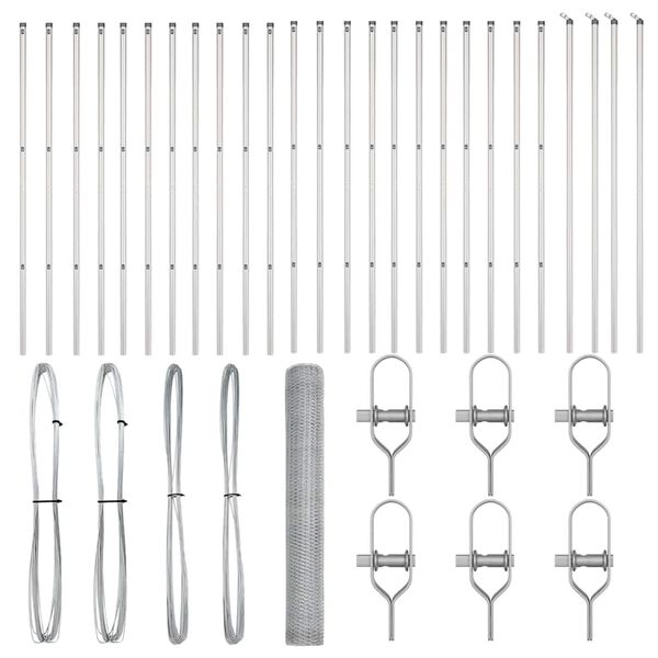 vidaXL Afrasteringspaal Zilver 50 x 1 m (25 mm gaas) Staal