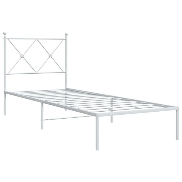 vidaXL Bedframe met hoofdbord metaal wit 80x200 cm