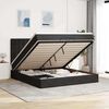 vidaXL Ottoman bed met matrassen en LED's 160x200cm fluweel zwart