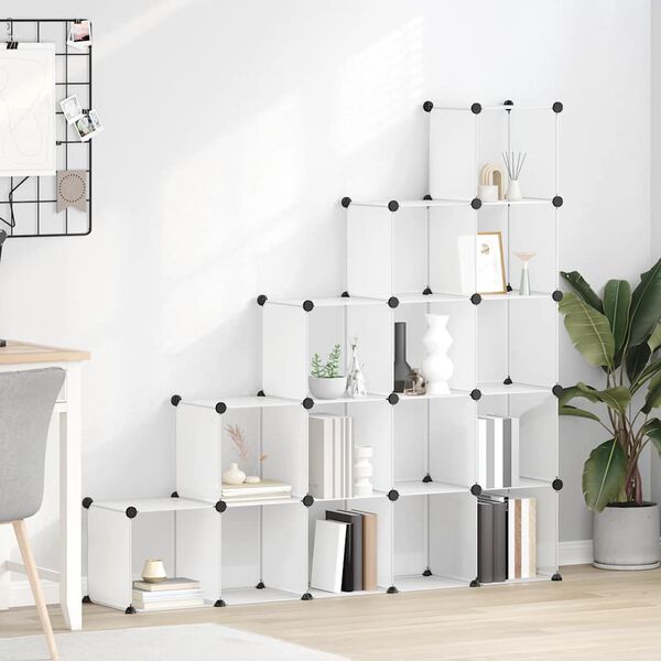 vidaXL Opbergmeubel met 15 vakken polypropeen transparant