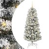 vidaXL Kunstmatige Inklapbare Kerstboom 150 LED's Groen en Wit 150 cm