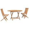 vidaXL Tuin Bistro Set 3 st Naturel Massief Teakhout