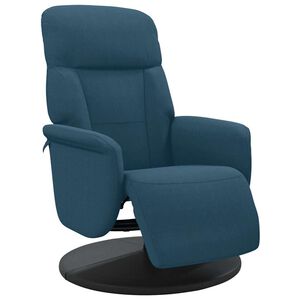 vidaXL Fauteuil met voetensteun verstelbaar fluweel blauw
