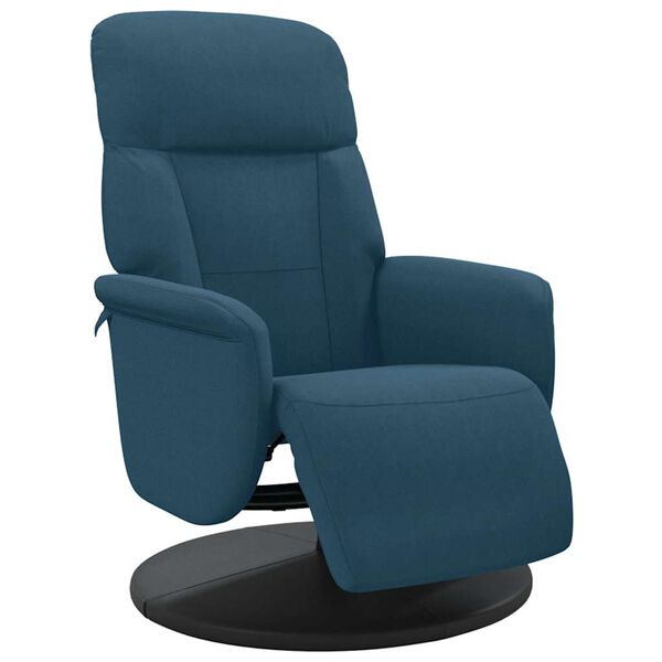 vidaXL Fauteuil met voetensteun verstelbaar fluweel blauw