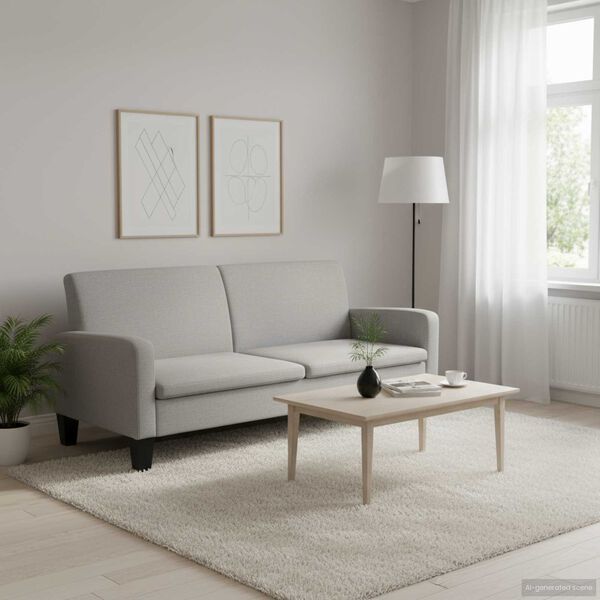 vidaXL Driezitsbank 180x65x76 cm lichtgrijs