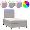 vidaXL Boxspring met matras en LED stof lichtgrijs 120x190 cm