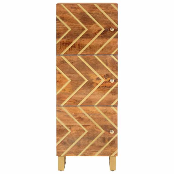 vidaXL Hoge kast 40x33,5x110 cm massief mangohout bruin en zwart