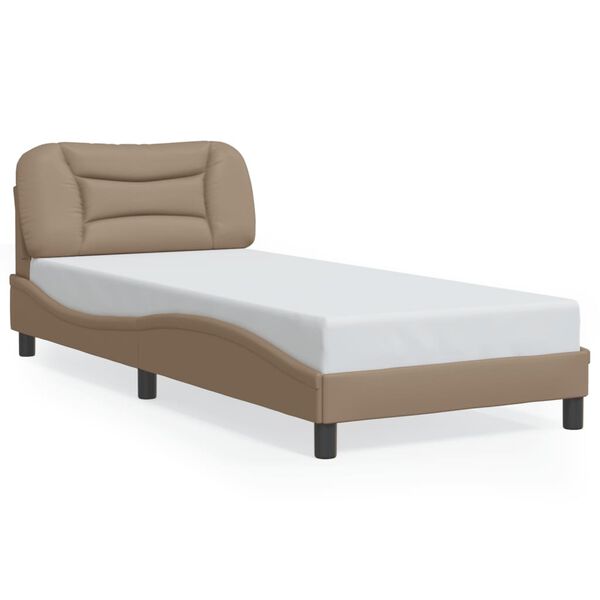 vidaXL Bedframe zonder matras "Hvar" kunstleer cappucinnokleurig 90x190 cm