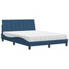 vidaXL Bed met matras "Hanko" stof blauw 140x200 cm