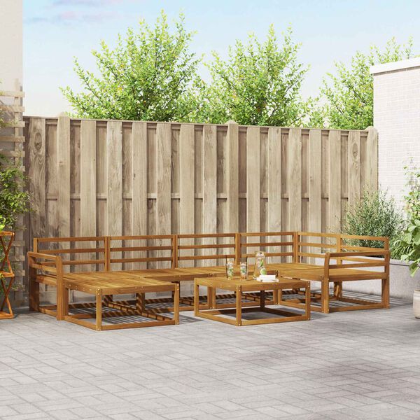 vidaXL Buiten bankenset 7 pcs Naturel Massief Acaciahout