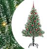 vidaXL Kunstmatige Kerstboom Sneeuw Gevlochten met LED Licht 150 cm