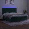 vidaXL Boxspring met matras en LED fluweel donkergroen 180x200 cm