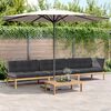 vidaXL 4-delige Loungeset pallet met kussens massief acaciahout