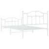 vidaXL Bedframe met hoofd- en voeteneinde metaal wit 100x200 cm