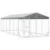 vidaXL Hondenkennel met dak 3x9x2,5 m gegalvaniseerd staal zilverkleur