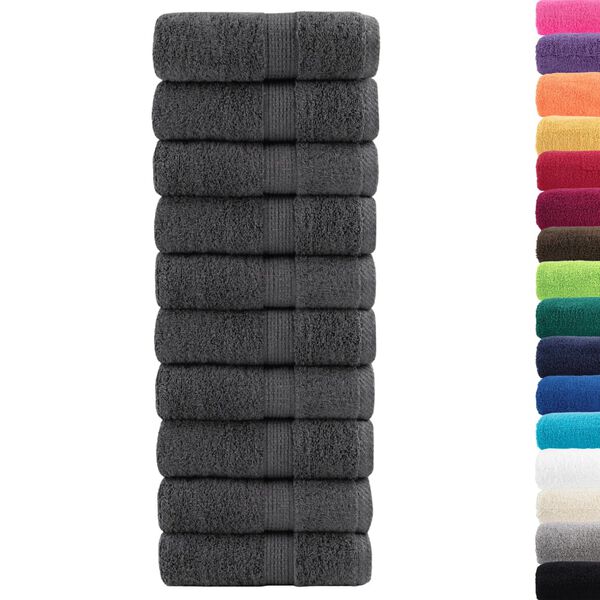 vidaXL Premium washandjes SOLUND 10 stuks antraciet 30x30 cm 600 g/m&sup2;