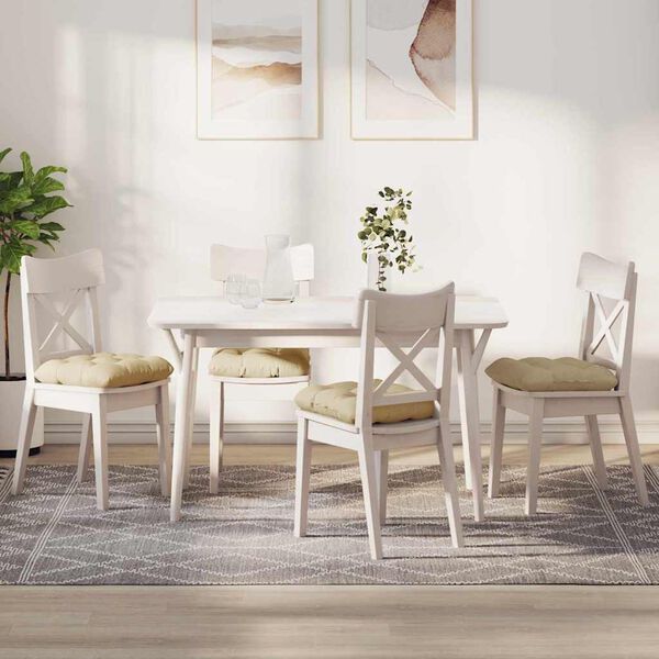 vidaXL Zitkussens 4 pcs Cr&egrave;me 40 x 40 x 12 cm Stof