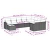 vidaXL 10-delige Loungeset met kussens poly rattan lichtgrijs
