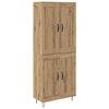 vidaXL Hoge kast Artisan Eiken 69,5 x 34 x 180 cm Bewerkt hout